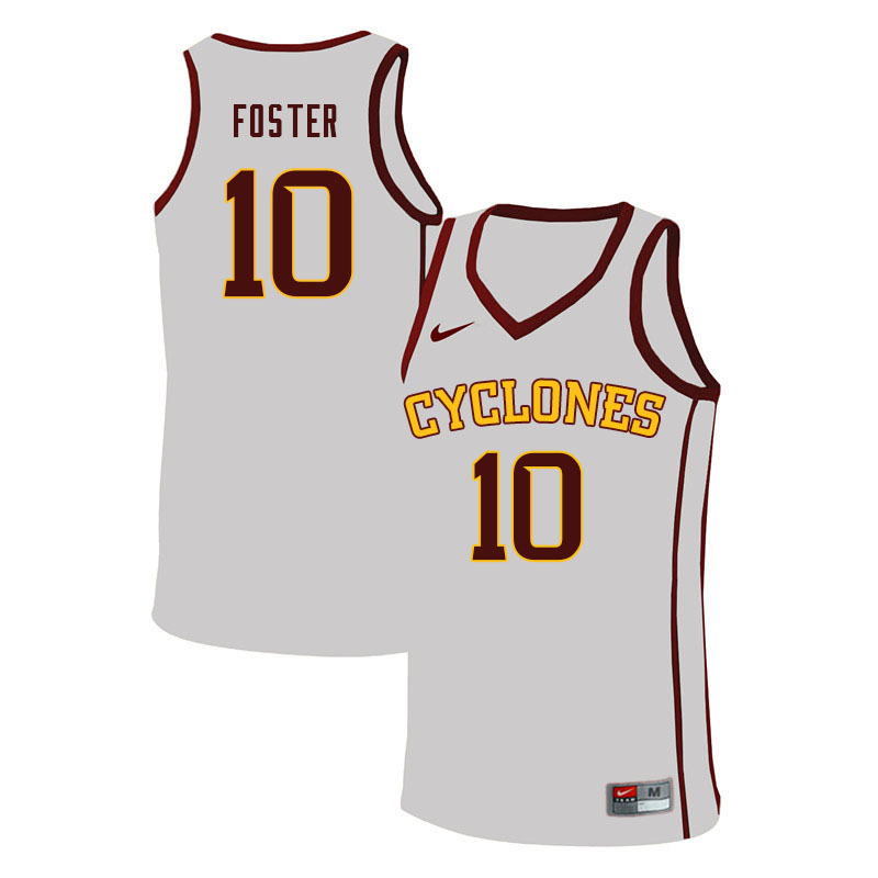 Men #10 Xavier Foster Iowa State Cyclones College Basketball Jerseys Sale-White